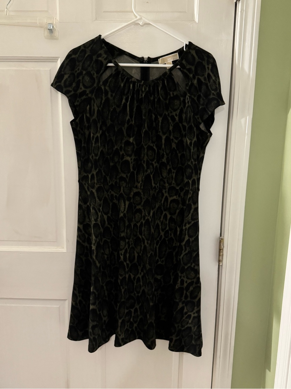 Michael Kors Black Animal-Print Keyhole Dress